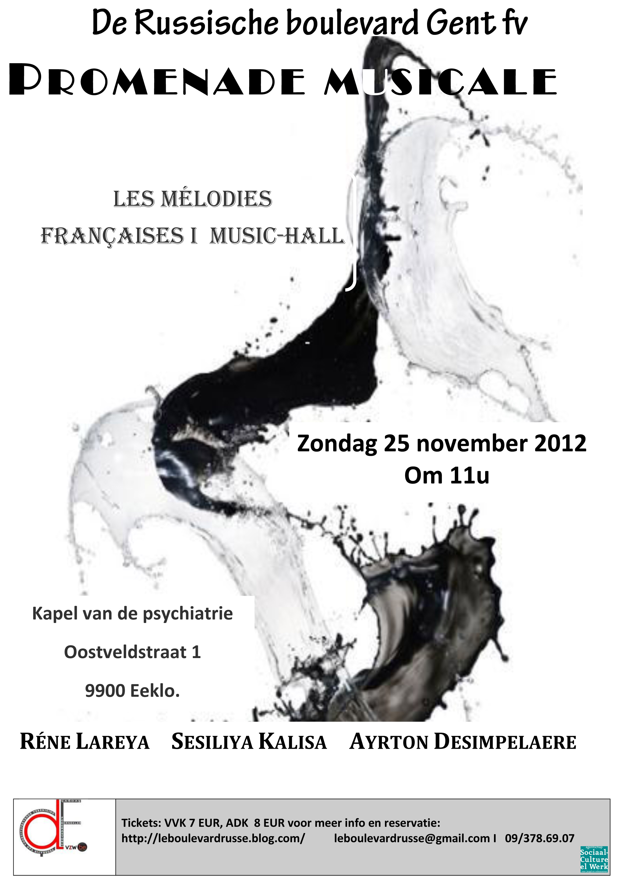 Affiche. Eeklo. Promenade musicale. Boulevard Russe. 2012-11-25